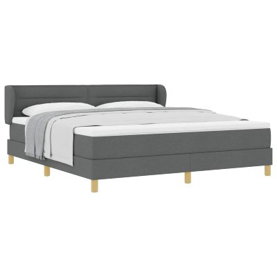 vidaXL Posteľ s pružinovým rámom Tmavo šedá 180 x 200 cm látka