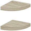 vidaXL Plávajúce rohové police 2 ks, dubové 25x25x3,8 cm, MDF
