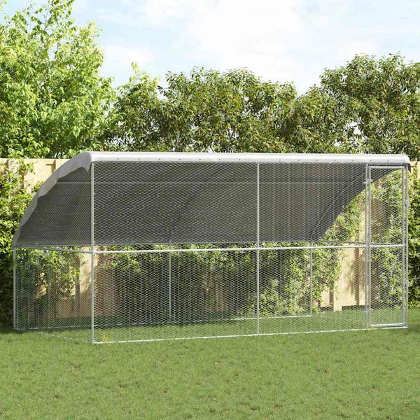 vidaXL Klietka pre sliepky 2 pcs Strieborná 400 x 200 x 200 cm