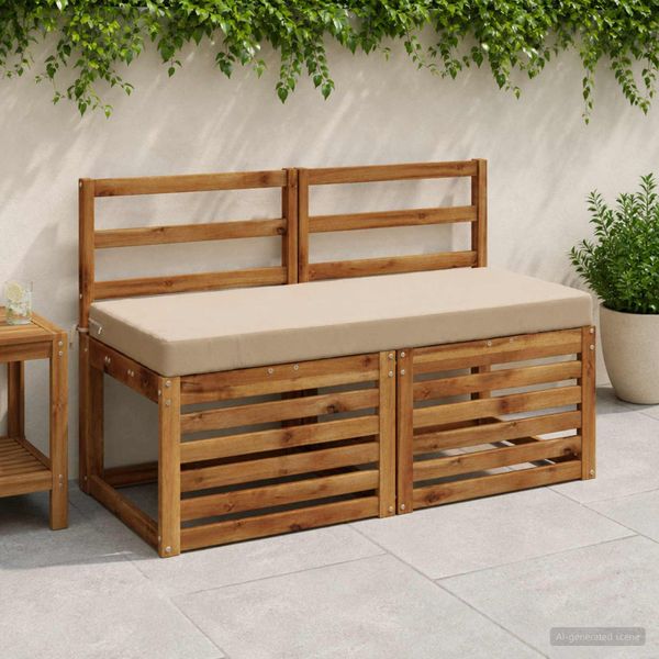 vidaXL Vankúš na lavičku SOEST 100% polyester Piesková 110 x 50 x 8 cm