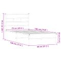 vidaXL Posteľný rám bez matraca hnedý dub 75x190 cm kompozitné drevo