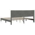 vidaXL Rám postele s čelnou doskou Tmavosivá 200 x 200 cm Zamat