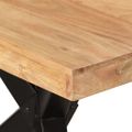 vidaXL Jedálenský stôl čierny 180x90x77 cm masívne akáciové drevo