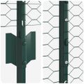 vidaXL Hexagonálny plot s stĺpom 50 x 1,5 m PVC potiahnutá oceľ Zelená