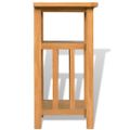 vidaXL Odkladací stolík s poličkou 27x35x55 cm, dubový masív