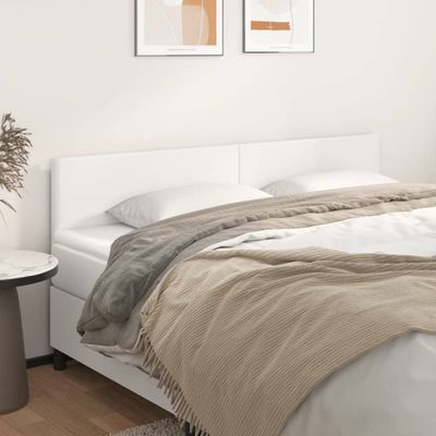 vidaXL Čelá postele 2 ks biele 90x5x78/88 cm umelá koža