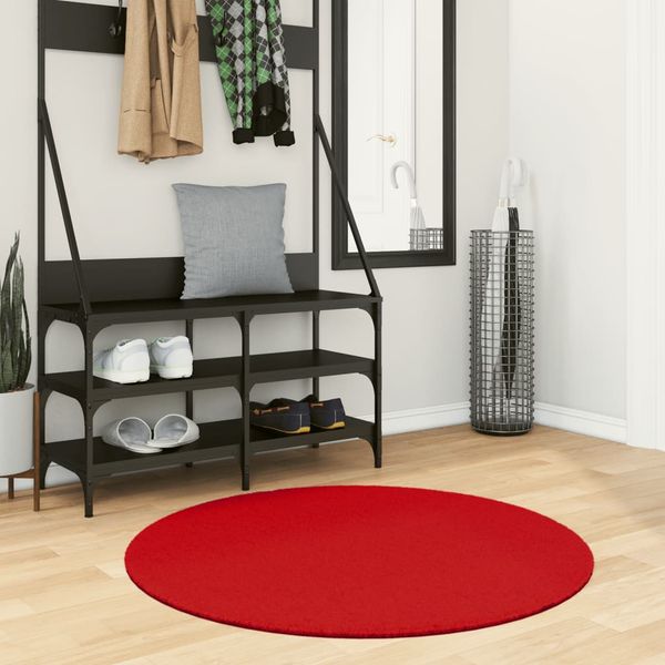 vidaXL Koberec OVIEDO, krátky vlas, červený Ø 100 cm