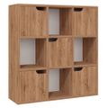 vidaXL Knižnica hnedý dub 88,5x27,5x88 cm drevotrieska