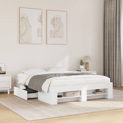 vidaXL Posteľný rám biely 1b20x200 cm kompozitné drevo