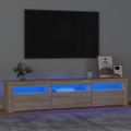vidaXL TV skrinka s LED svetlami dub sonoma 180x35x40 cm