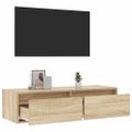 vidaXL TV skrinka s LED svetlami dub sonoma 100X35,5x25 cm