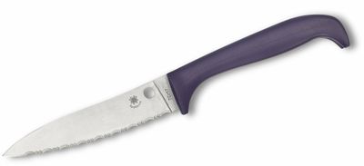 Spyderco K20SPR Counter Puppy Serrated Purple kuchynský nôž 9 cm, Satin, fialová, plast