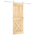 vidaXL Posuvné dvere Prírodná a biela 90 x 210 cm Borovicový masív