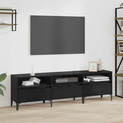 vidaXL TV skrinka so zásuvkou Čierny dub 150 x 30 x 45 cm