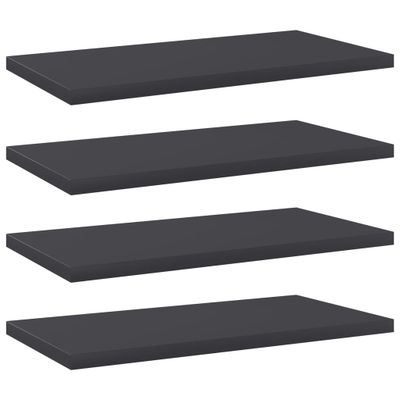 vidaXL Prídavné police 4 ks, sivé 40x20x1,5 cm, drevotrieska