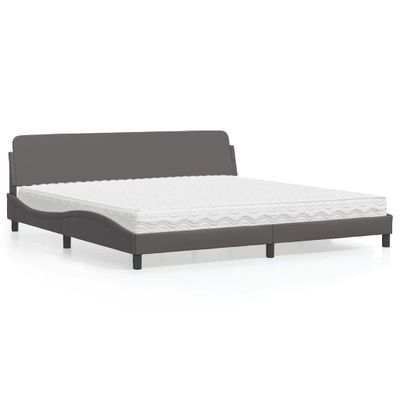 vidaXL Posteľ s matracom Dover sivá 200x200 cm umelá koža
