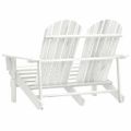 vidaXL 2-miestna záhradná stolička Adirondack jedľový masív biela