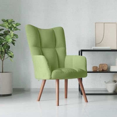 vidaXL Relaxačné kreslo bledozelené zamat