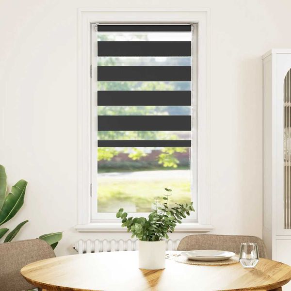vidaXL Zebra roleta čierna 65x150 cm šírka látky 60,9 cm polyester
