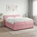 vidaXL Posteľ boxspring s matracom Ružová 200 x 200 cm Zamat
