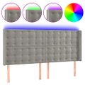 vidaXL Čelo postele s LED bledosivé 183x16x118/128 cm zamat