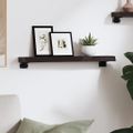 vidaXL Nástenná polica tmavohnedá 60x10x4 cm ošetrený dubový masív