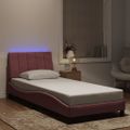 vidaXL Rám postele s LED bez matraca Hankoružový 90x190 cm zamat