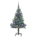 vidaXL Umelý vianočný stromček, snehom obalený, s LED svetlom 120 cm