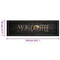 vidaXL Kuchynský koberec, prateľný, nápis Coffee 45x150 cm, zamat