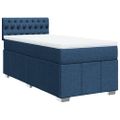 vidaXL Posteľný rám boxsping s matracom modrý 80x200 cm látka
