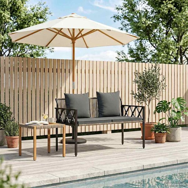 vidaXL Záhradné lavičky 2 -Seater 116 x 56 x 75 cm polyratan