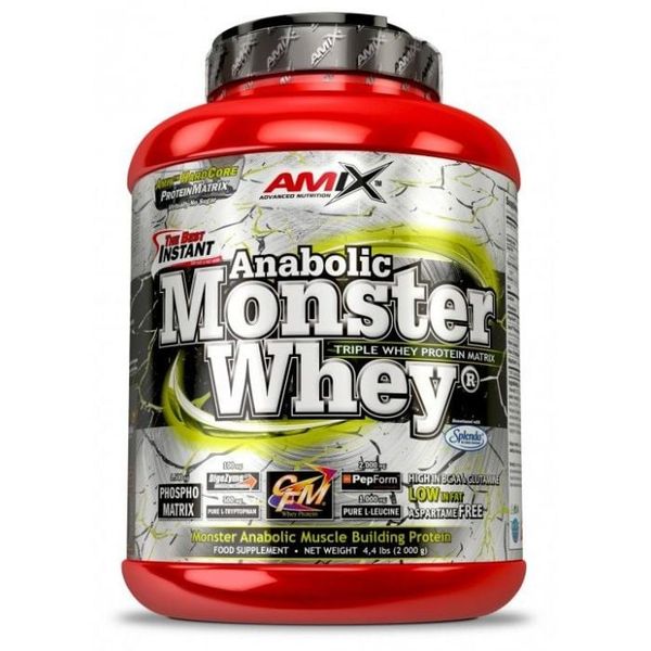 Anabolický Monster Whey - Amix, malina