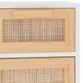 vidaXL Komoda biela 60x30x75 cm masívna borovica a prírodný ratan