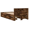 vidaXL Posteľný rám s čelom dymový dub 75x190 cm kompozitné drevo
