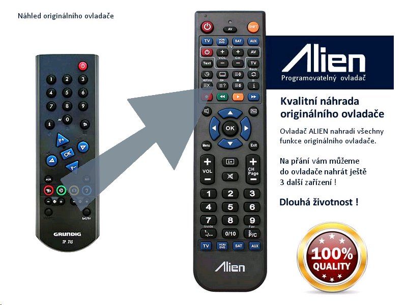 Diaľkový ovládač ALIEN Grundig TP715