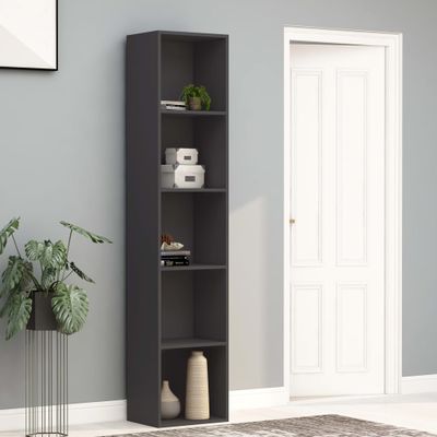 vidaXL Knižnica, sivá 40x30x189 cm, kompozitné drevo