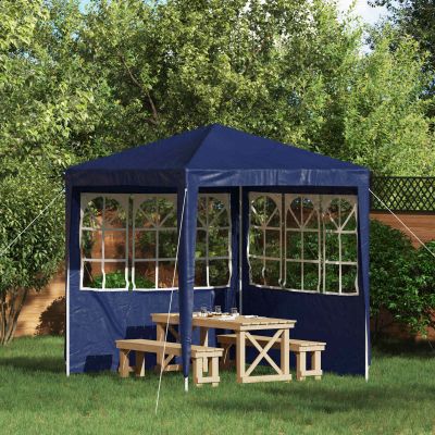 vidaXL Bočná stena párty stanu 2 pcs 200 x 195 cm Modrá PE a oceľ