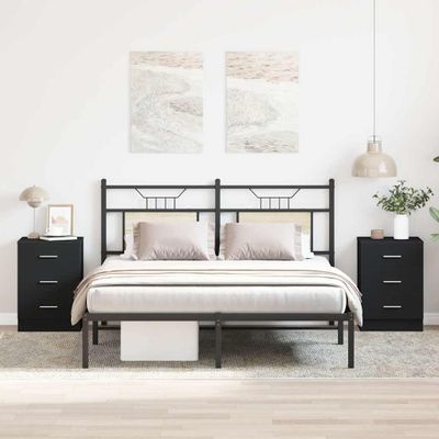 vidaXL Nočné stolíky 2 ks, čierne 38x35x56 cm, kompozitné drevo