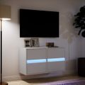 vidaXL TV nástenné skrinky s LED svetlami 2 ks biele 41x31x45 cm
