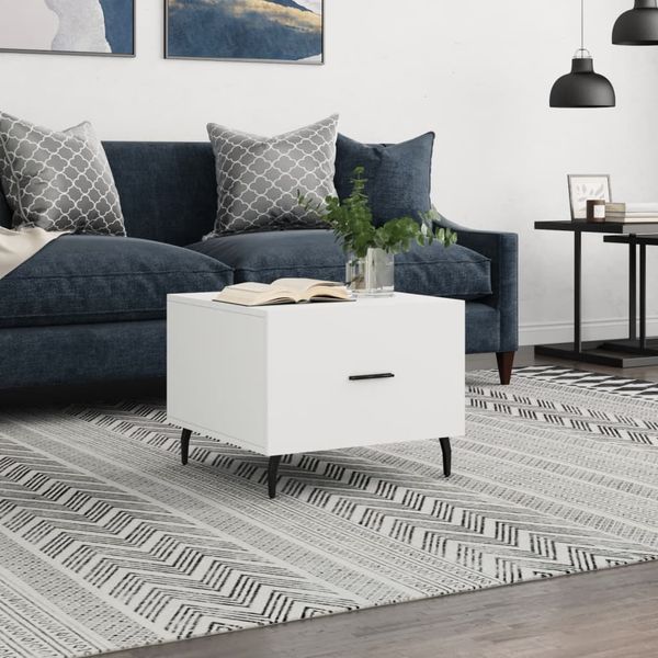 vidaXL Konferenčný stolík biely 50x50x40 cm kompozitné drevo