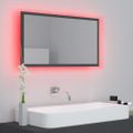 vidaXL Kúpeľňové LED zrkadlo sivé 80x8,5x37 cm akryl