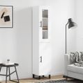vidaXL Vysoká skrinka biela 34,5x34x180 cm spracované drevo