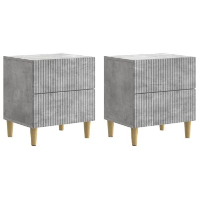 vidaXL Nočný stolík so zásuvkou 2 pcs Betónovo sivá 43 x 34,5 x 48 cm