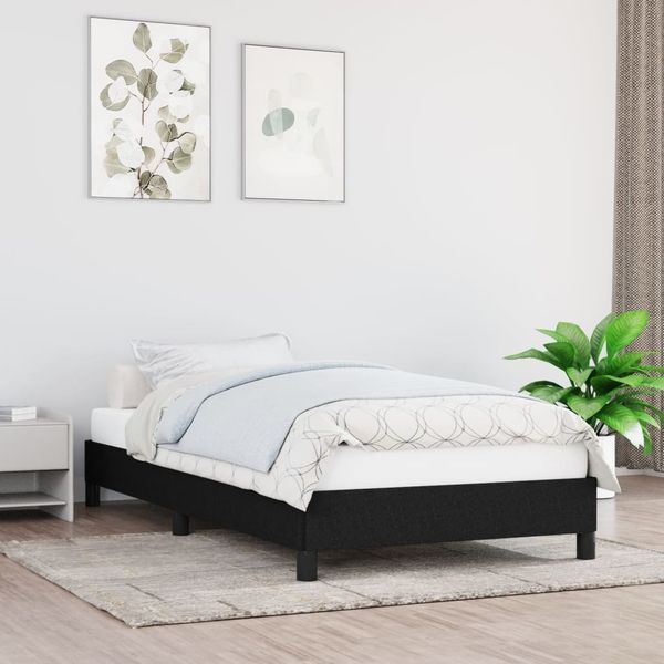 vidaXL Rám postele bez matraca Čierna 90x190 cm Látka