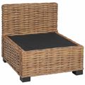 vidaXL Stredná sofa s vankúšmi GENDT Prírodný ratan Prírodná