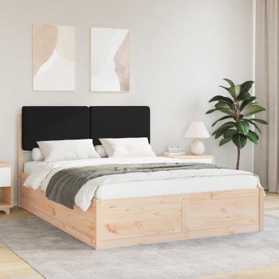 vidaXL Rám postele s čalúneným čelom Čierna 150 x 200 cm