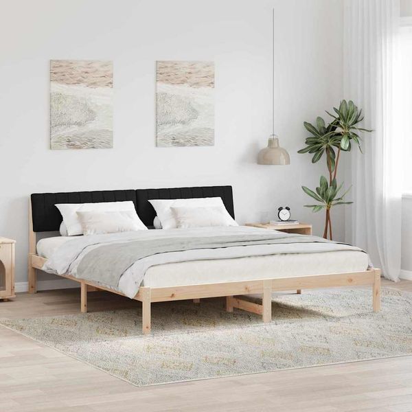 vidaXL Rám postele Hnedá a čierna 180 x 200 cm Borovicový masív
