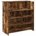vidaXL Recepčný stôl dymový dub 100x50x103,5 cm kompozitné drevo