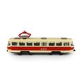 Kovová česká retro električka červená 16 cm PRAGUE - otváracie dvere