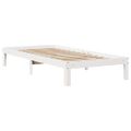 vidaXL Posteľný rám s čelom biely 75x190 cm borovicový masív
